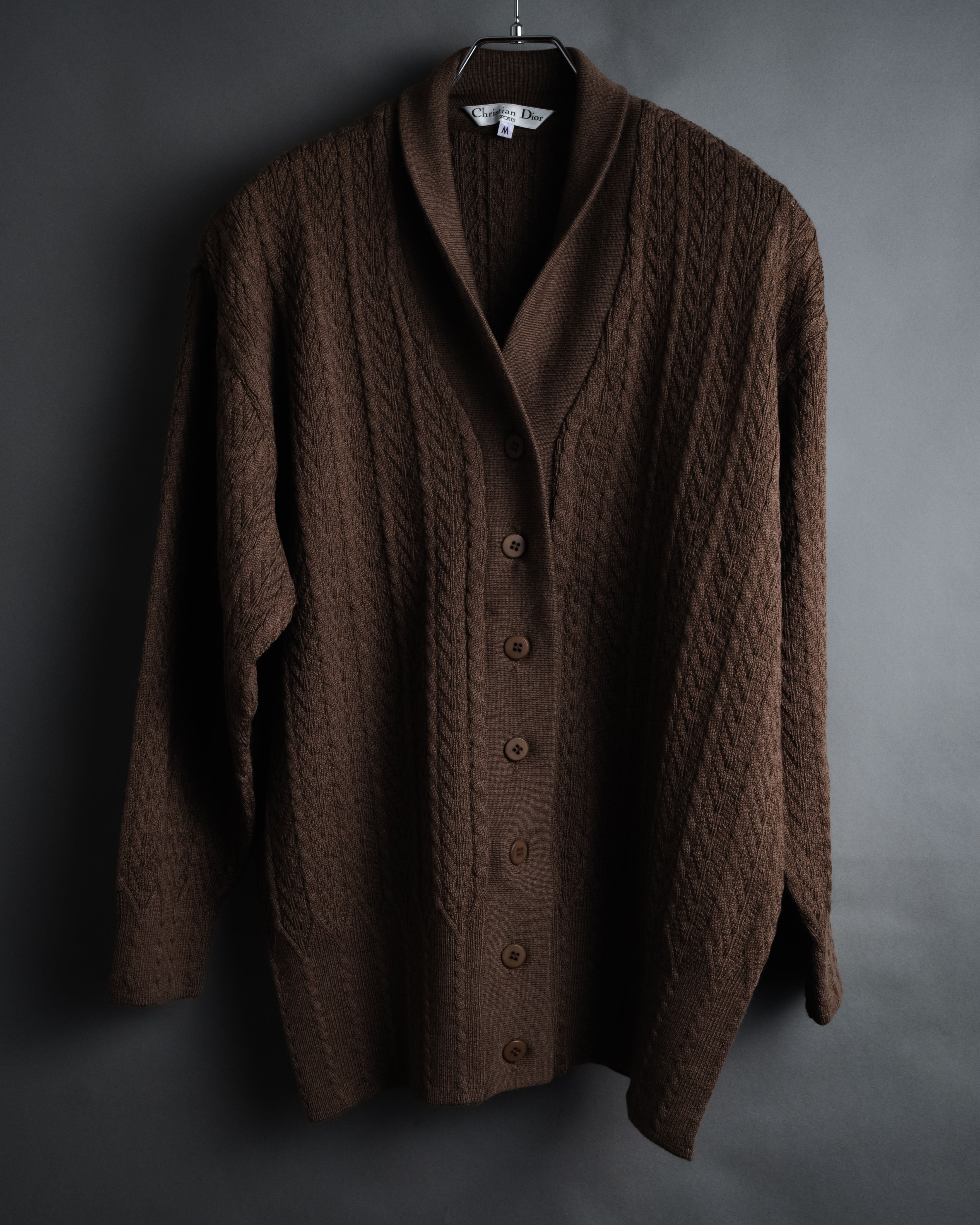 “Christian Dior SPORTS” 90’s Shawl collar cable knit cardigan