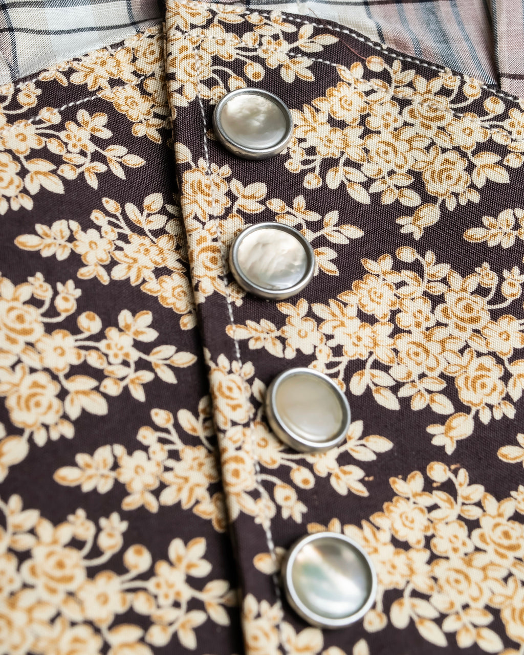 "GUCCI" Floral and checkered western shirt