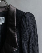 "ARMANI COLLEZIONI" Satin switch design knit tailored jacket