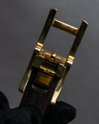 "Cartier" Gold metal buckle design leather belt