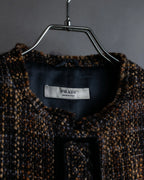 "PRADA" Multicolor mixed tweed short jacket