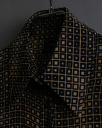 "FENDI" Geometric pattern logo printed shirt