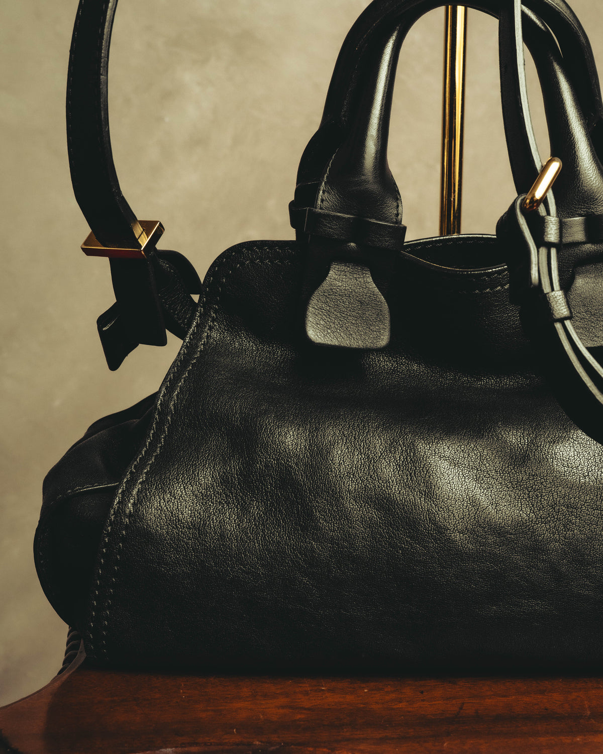 "Chloé" 00's Textured leather satchel bag