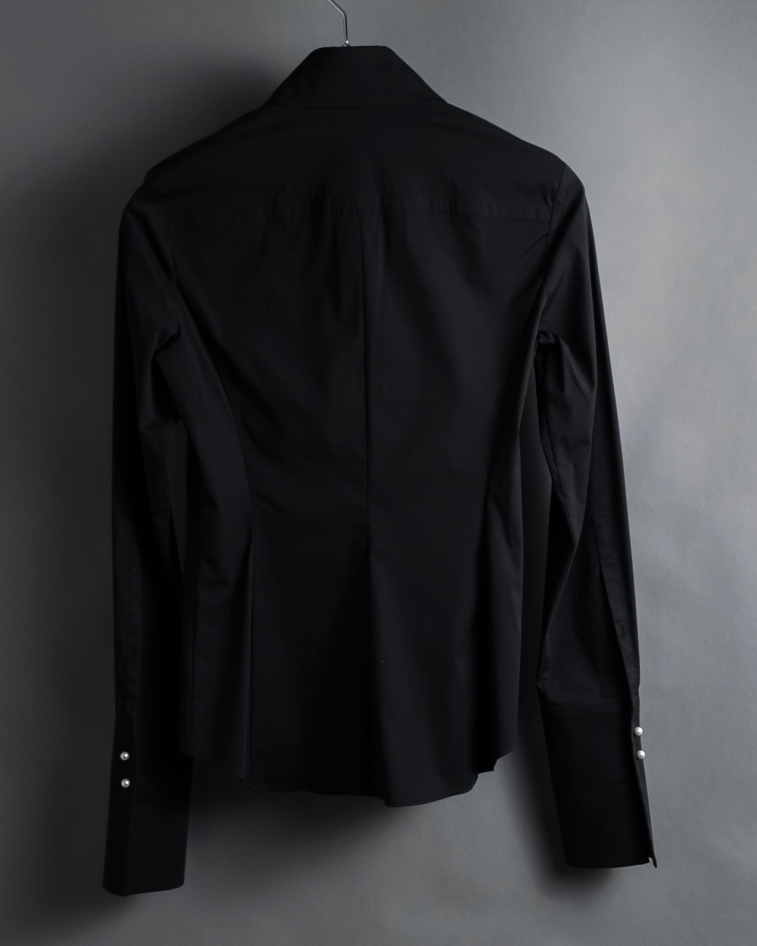 “BURBERRY” Tuxedo bib detail dress shirt