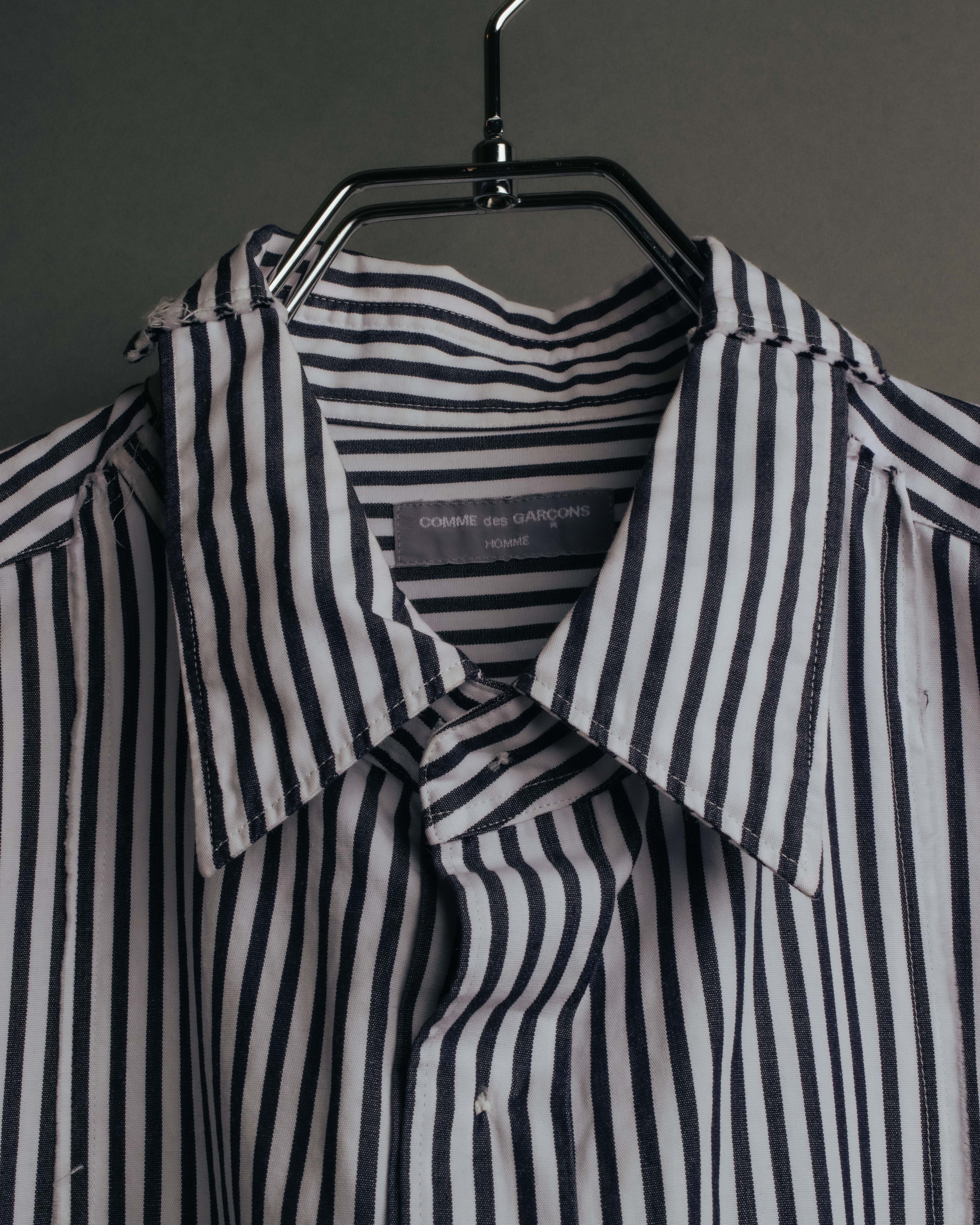 "COMME des GARCONS HOMME" 00's Graphic striped long sleeve shirt