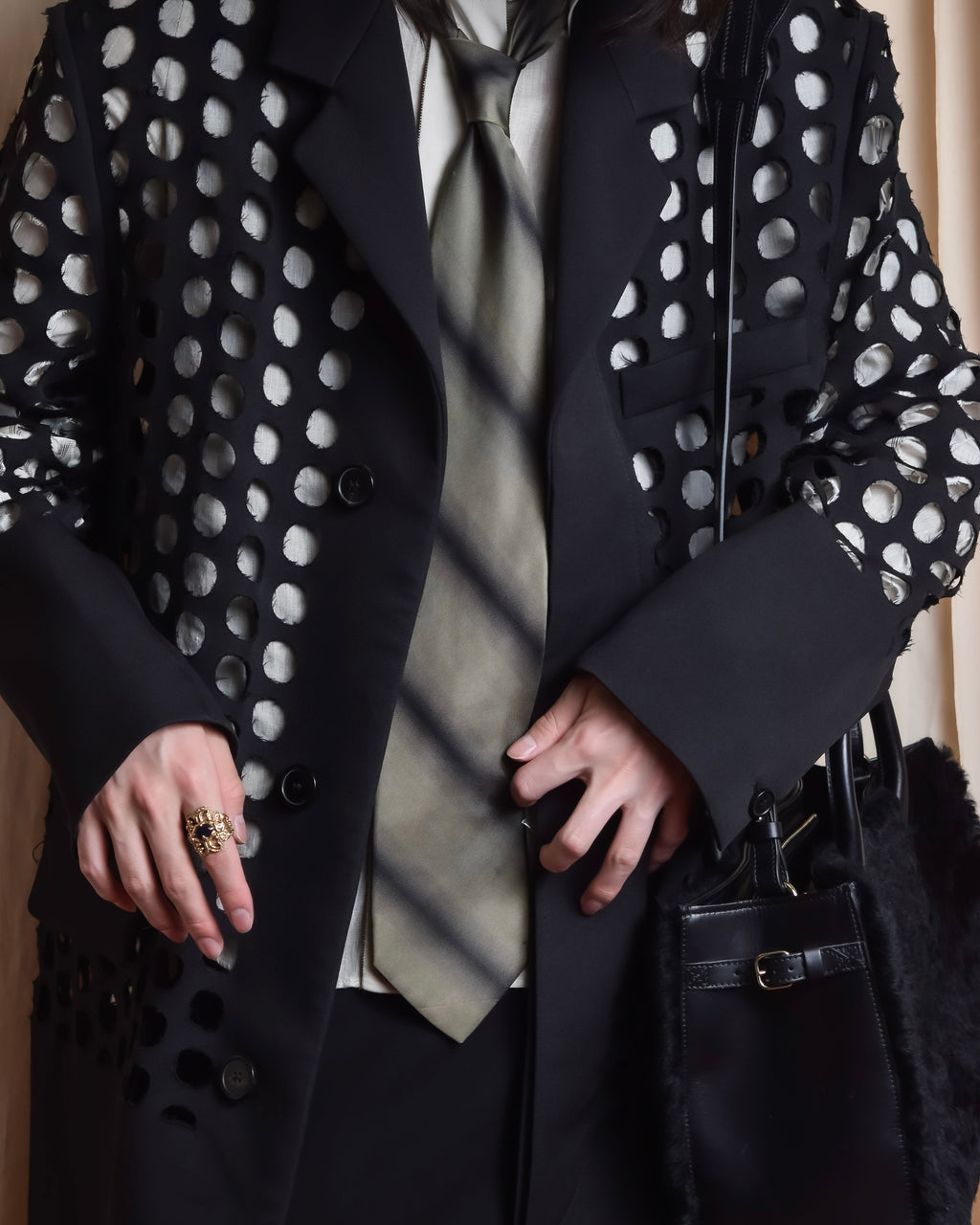 "MAISON MARGIELA" 20SS Cut-out layered structure long coat