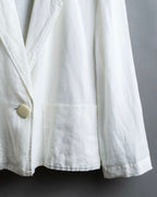 "Christian Dior" 1 button pure white short length tailored jacket