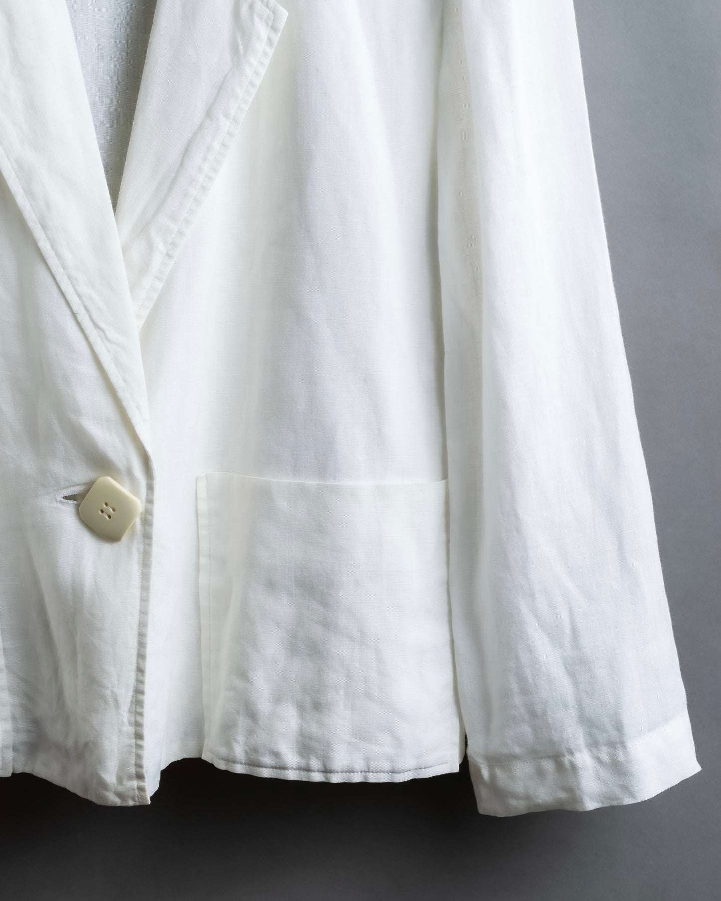 "Christian Dior" 1 button pure white short length tailored jacket