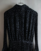 "EMPORIO ARMANI" Velvet dot beautiful pleated dress