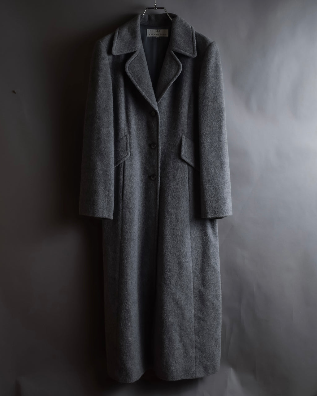 "BALENCIAGA" Alpaca blend maxi length shaped chester coat
