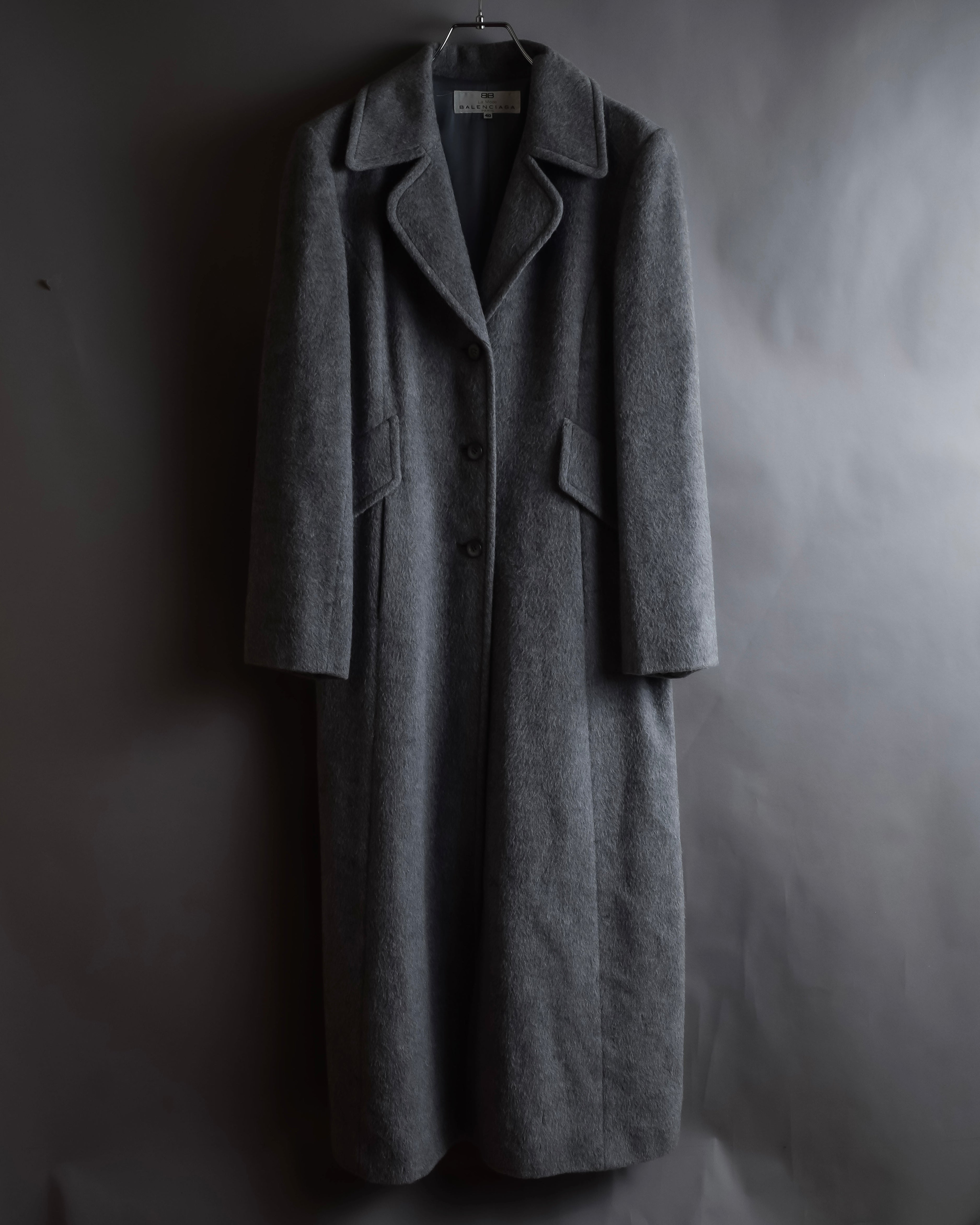 "BALENCIAGA" Alpaca blend maxi length shaped chester coat