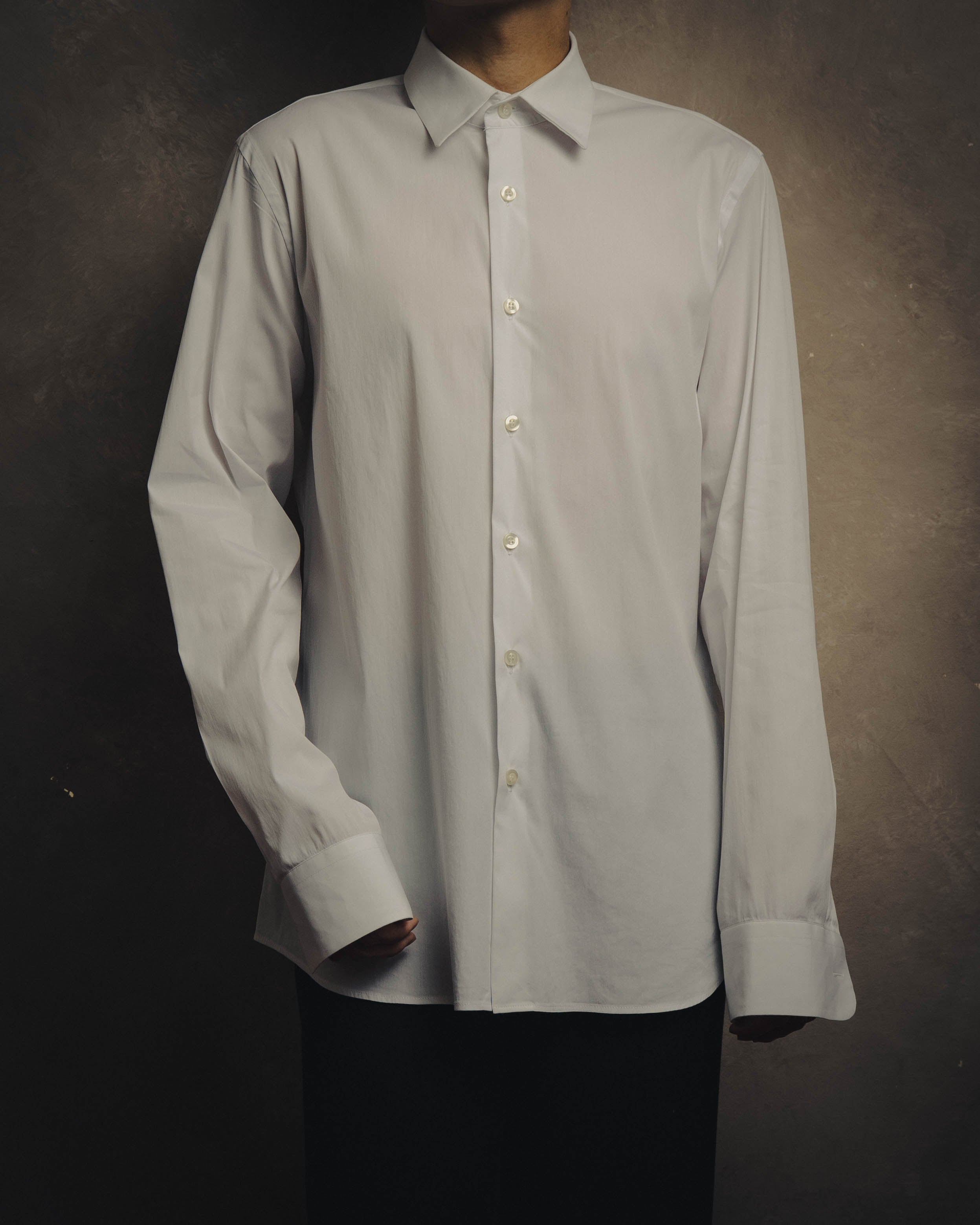 -SPECIAL- "PRADA" 10's-20's Stretch cotton silk-touch dress shirt