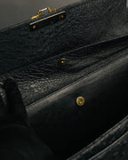 “Jardin des Sacs” 80’s-90’s Ostrich leather top handle bag