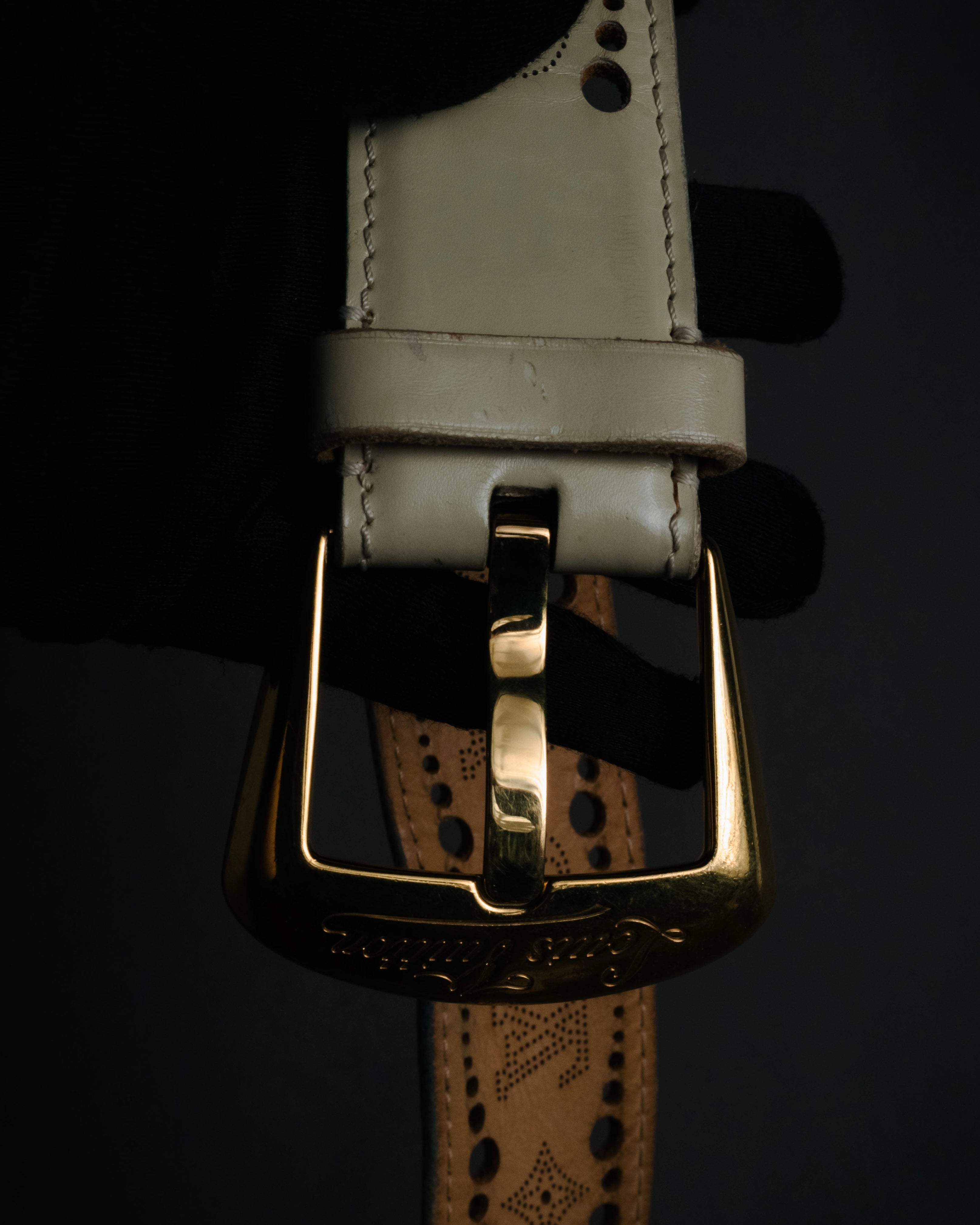 "LOUIS VUITTON" 00’s perforated monogram leather belt