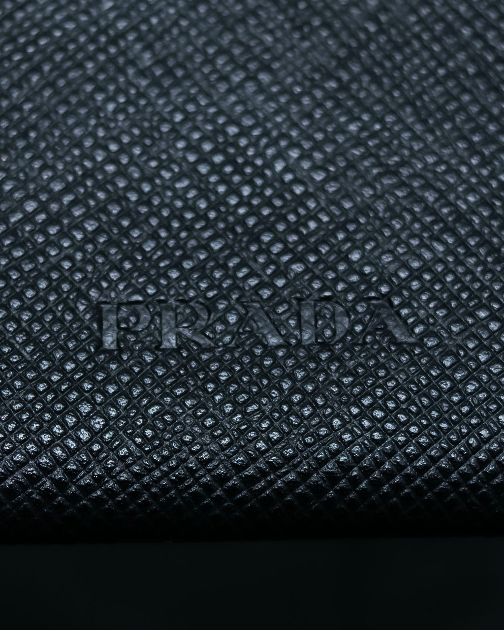 “PRADA” Letter-shaped gold-lined leather document case