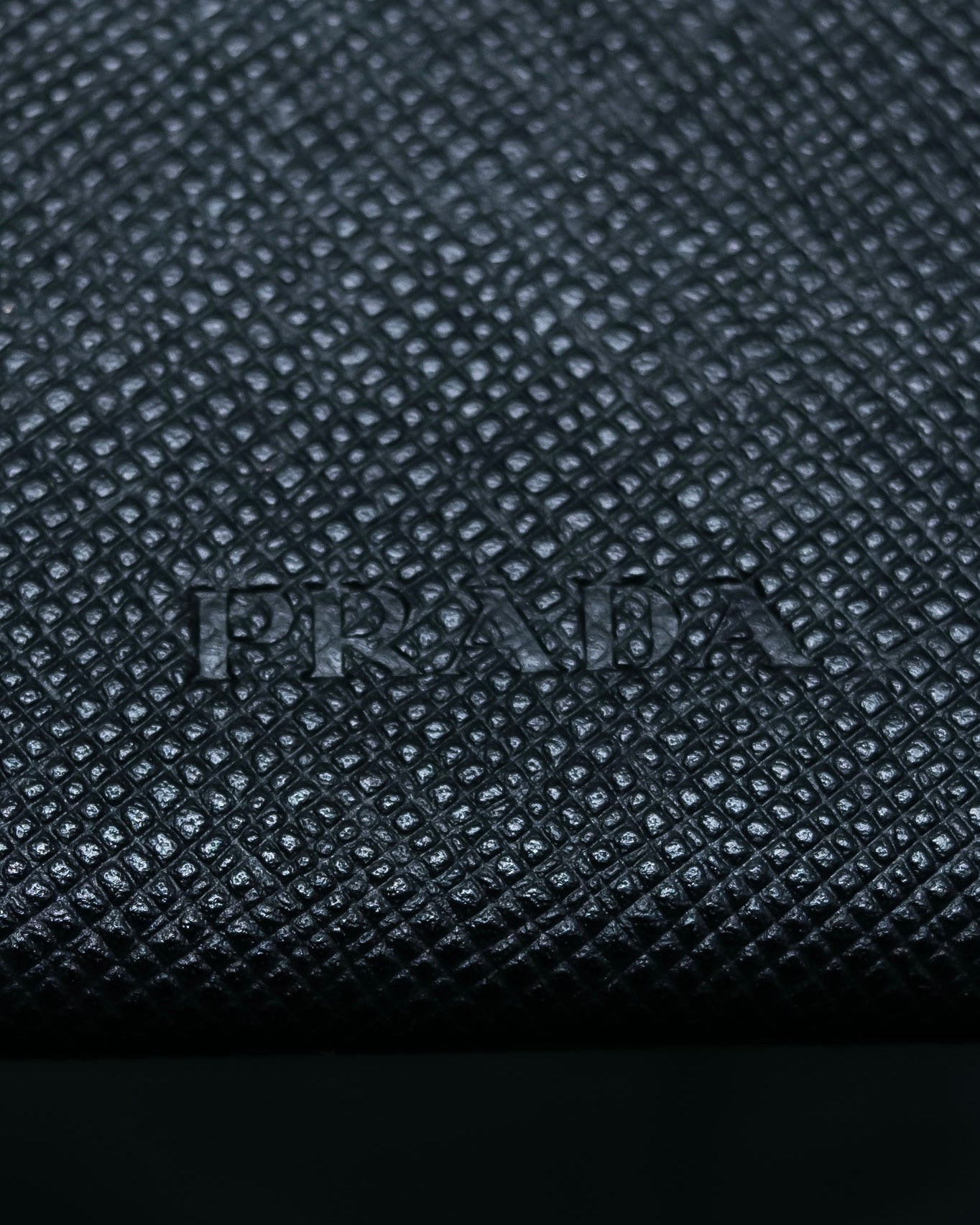 “PRADA” Letter-shaped gold-lined leather document case