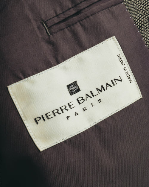 "Pierre Balmain" 80's-90's Windowpane check wool blazer