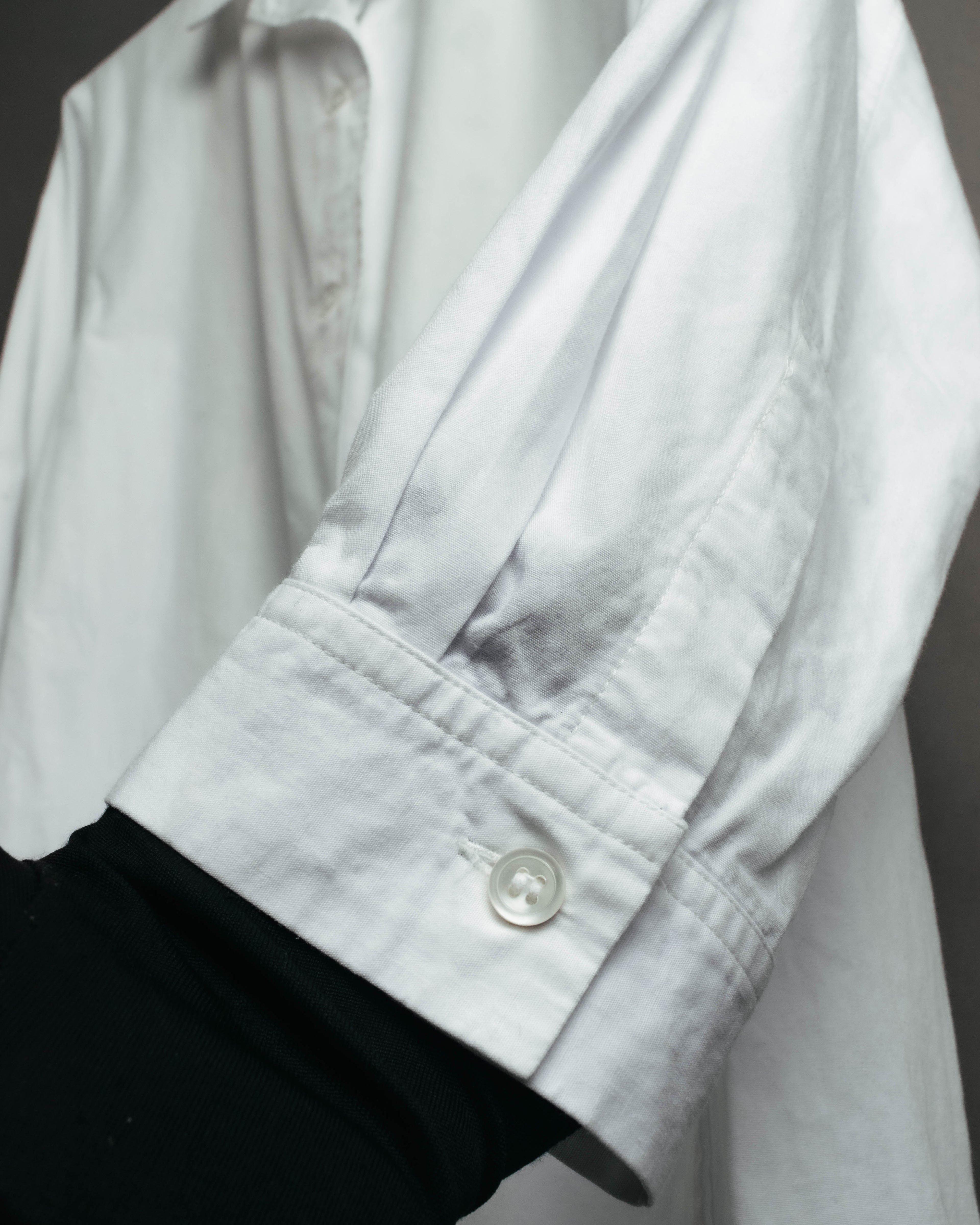 "Y's" 90's-00's Open collar long cotton shirt coat