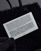 "BALENCIAGA" Padlock design shearling leather bag