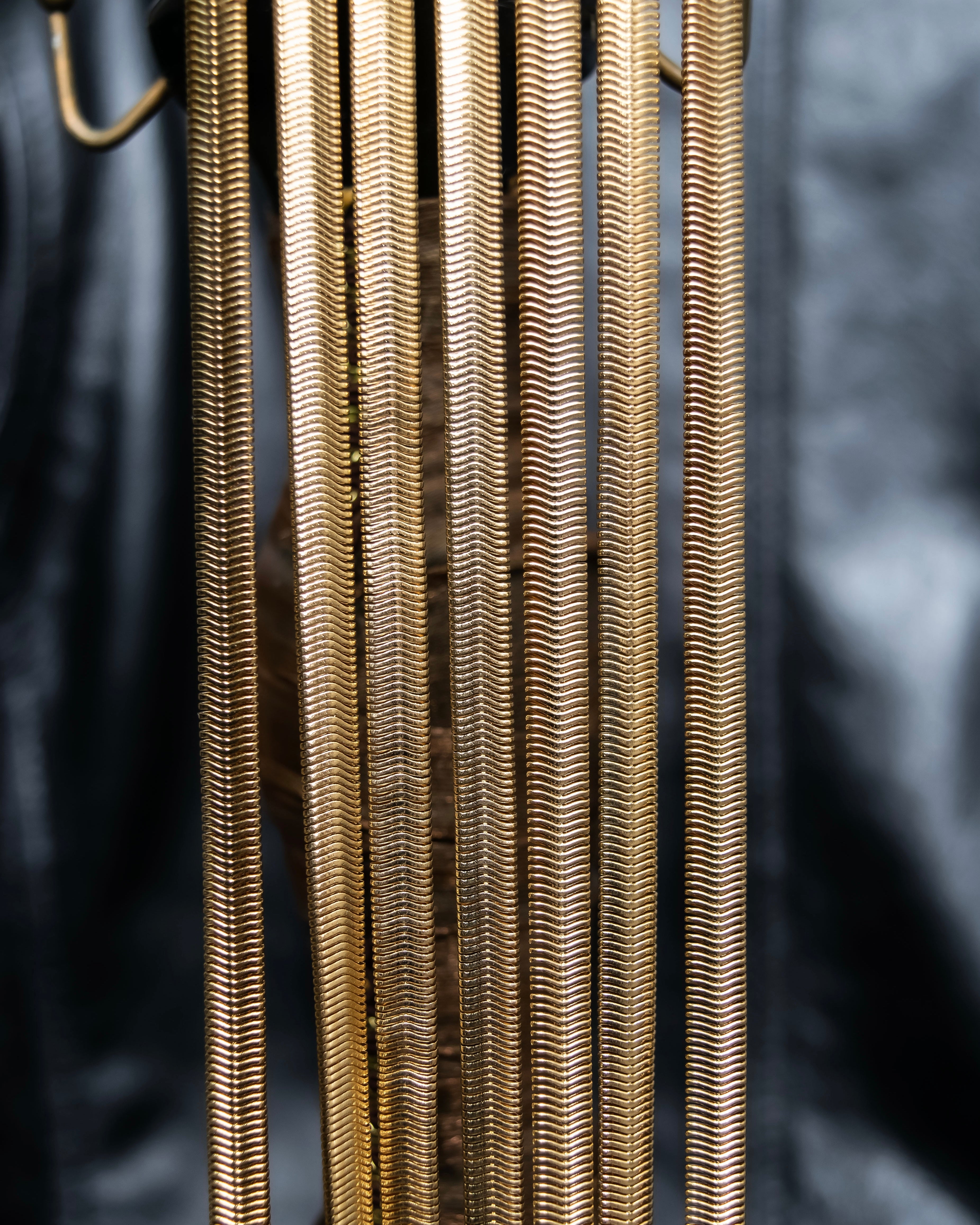 "GIVENCHY" 7 strand accordion chain choker necklace