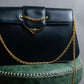 "Cartier" Sapphire rhinestone chain shoulder bag