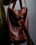 "MAISON MARGIELA" Genuine leather 2way brown color sailor bag