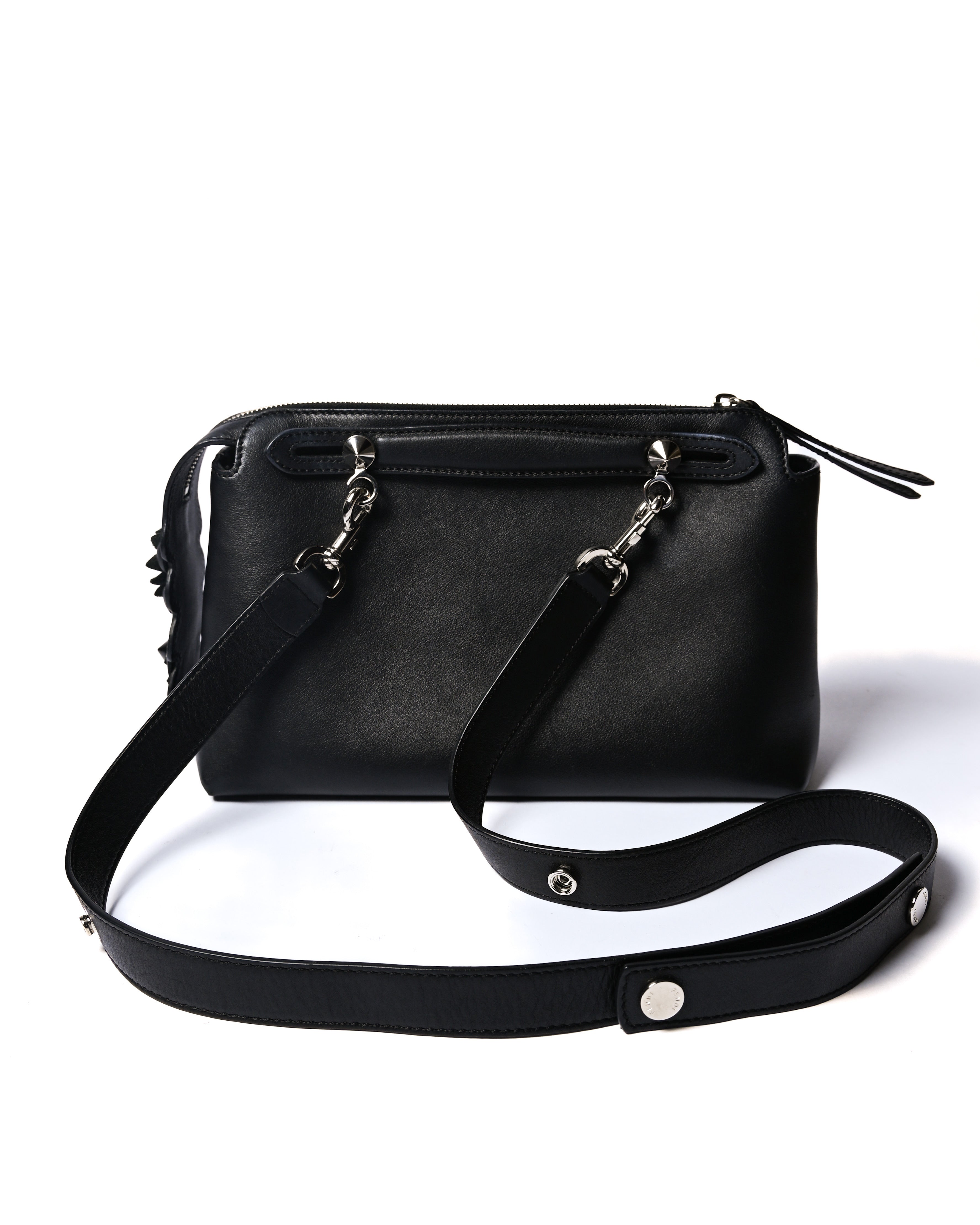 FENDI/ “By The Way Medium” Flower Detailed 2 Way Hand Bag Black