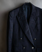 "BURBERRYS" Micro check pattern metal button blazer