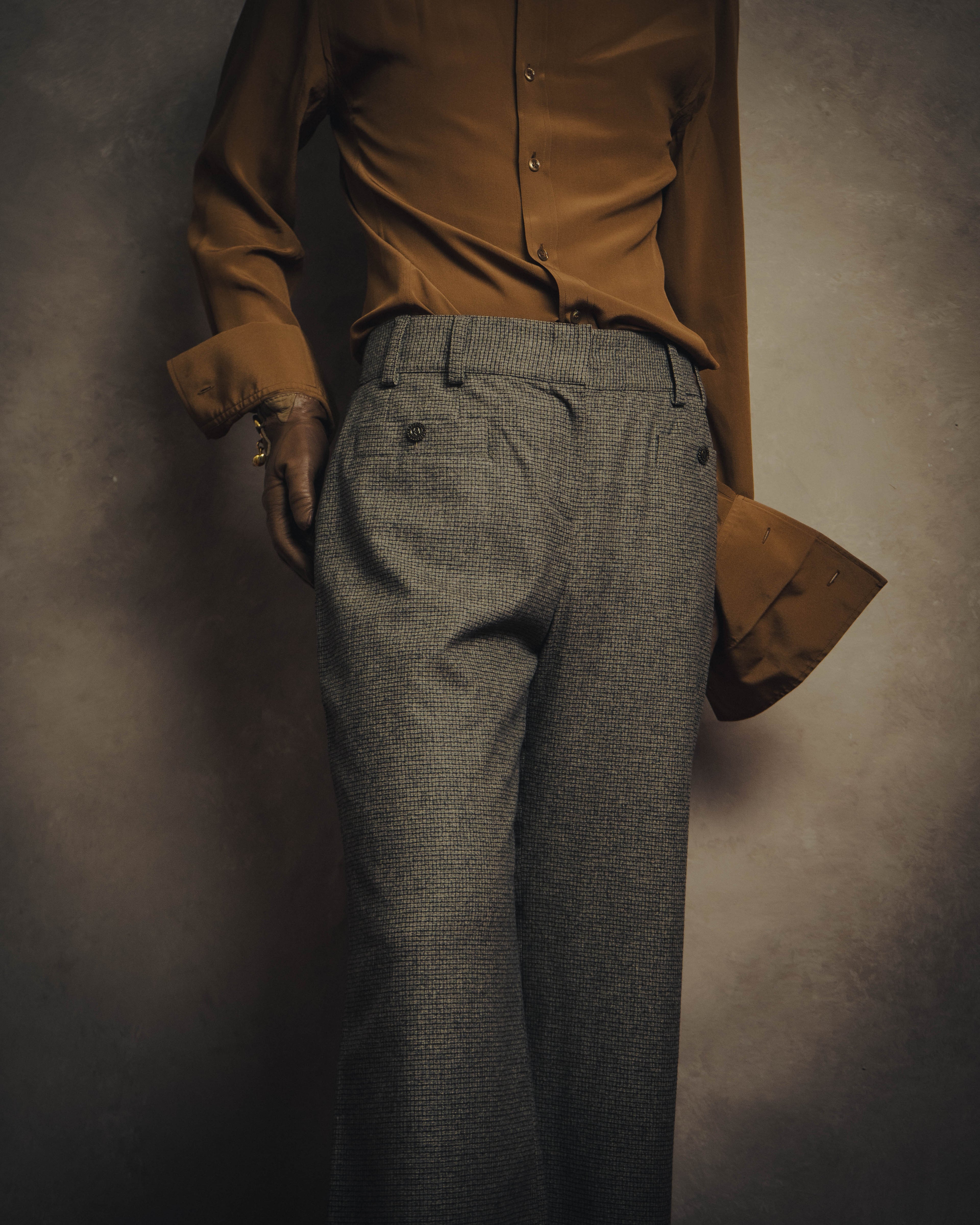 -SPECIAL- “CHANEL” 05AWmicro houndstooth tweed wide trousers