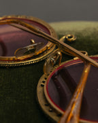 "Christian Dior" 70's-80's Vintage ornate jewel-embellished round sunglasses