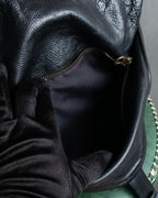 "Jas-M.B." Belt flap design leather shoulder bag