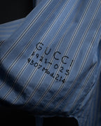 "GUCCI" Michele period brand code embroidered striped shirt