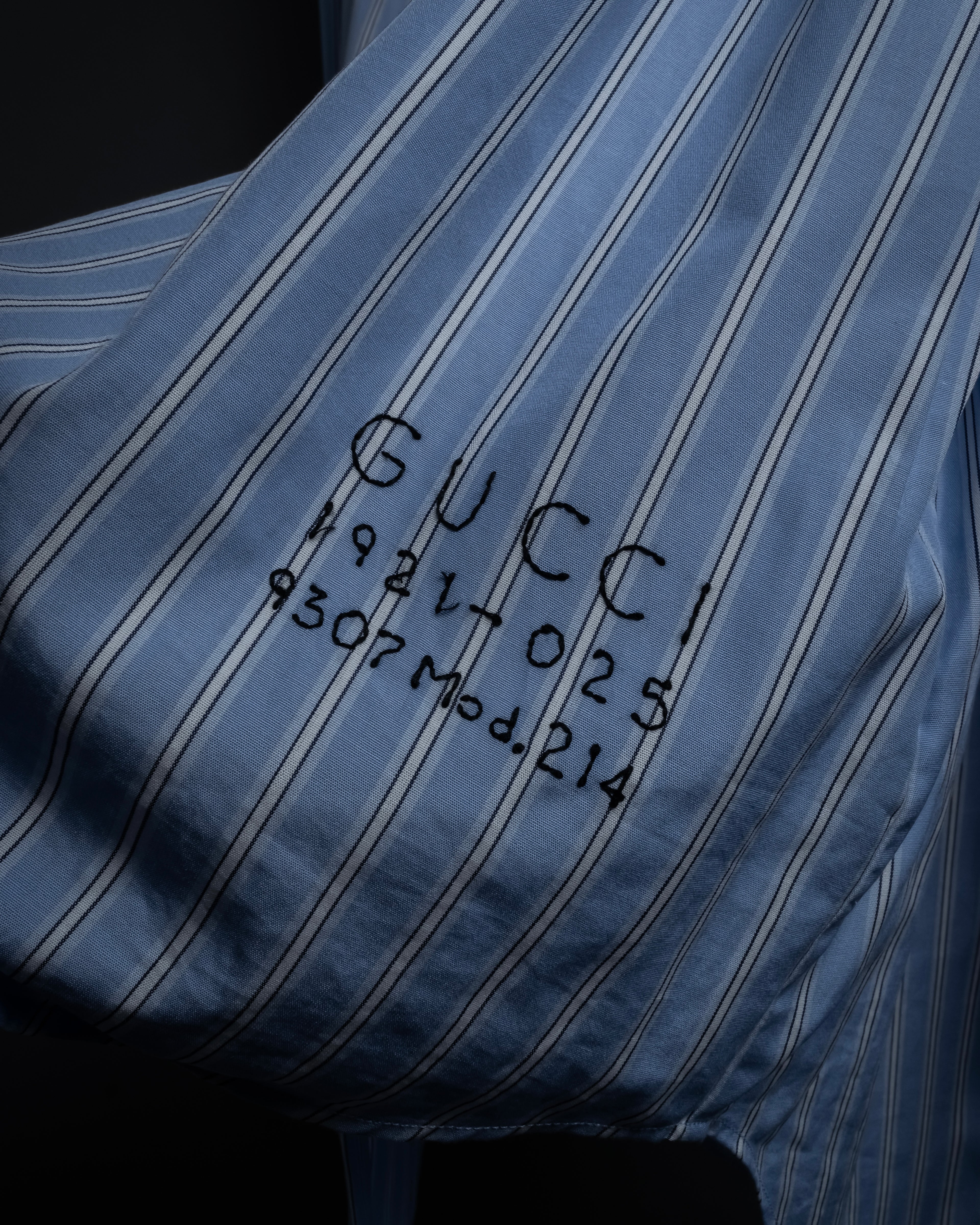 "GUCCI" Michele period brand code embroidered striped shirt