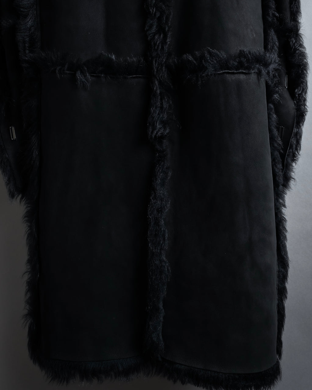 -SPECIAL- "GUCCI" 90's-00's Leather combination fur long coat