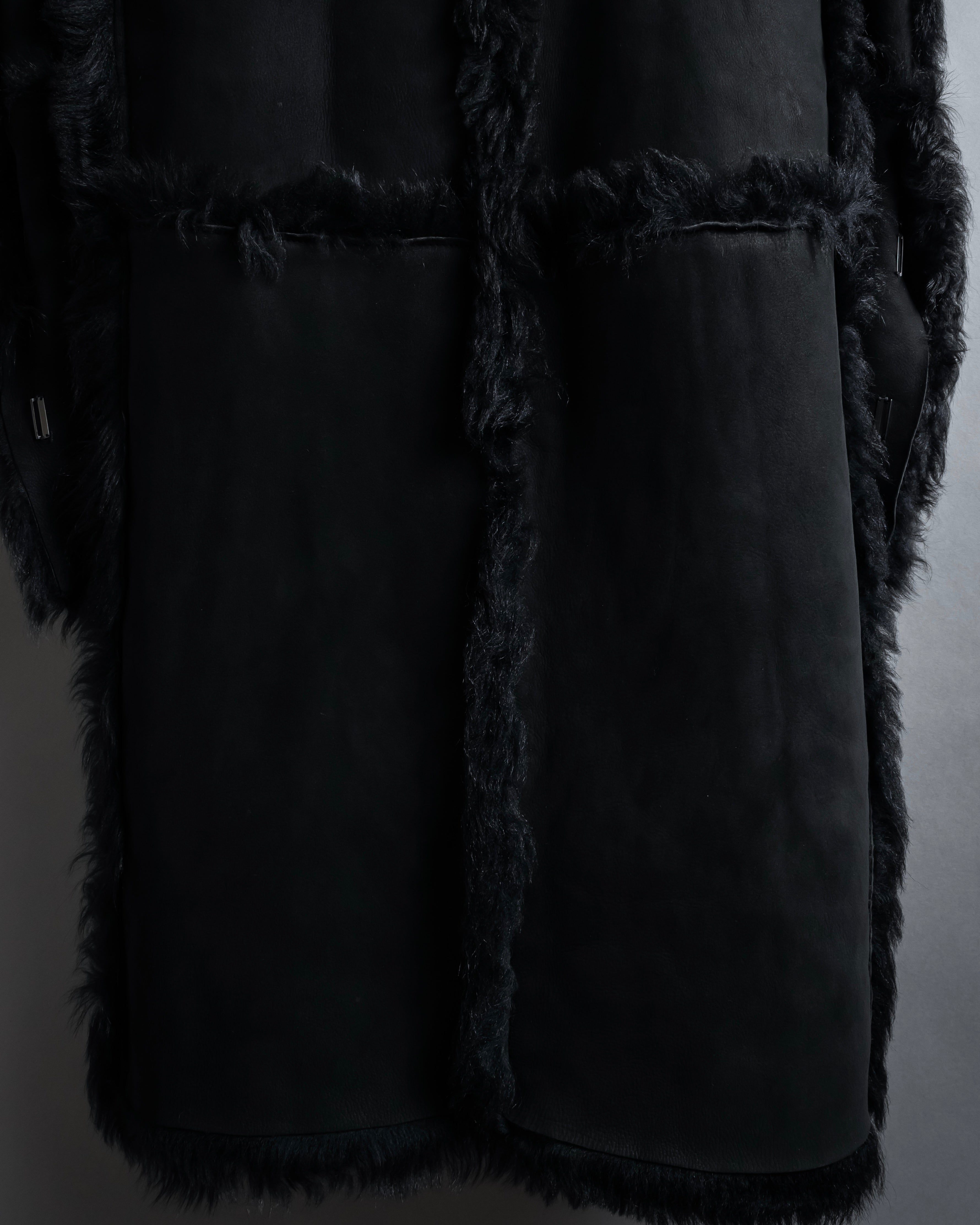 -SPECIAL- "GUCCI" 90's-00's Leather combination fur long coat