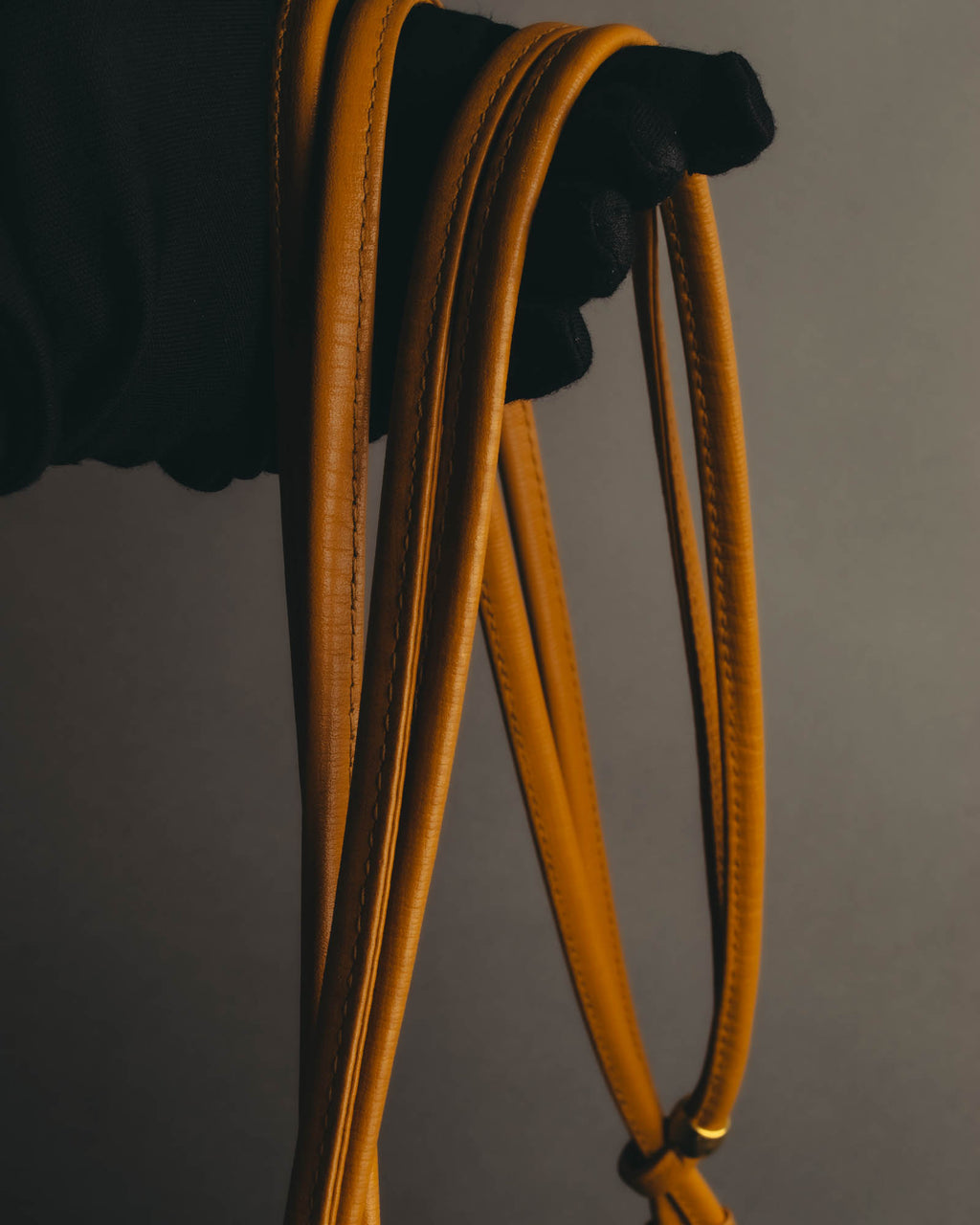 "Yves Saint Laurent" 70's-90's Woven leather shoulder bag