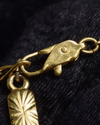 "YVES SAINT LAURENT" Triangle motif glass stone necklace