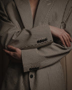 "HERMES" 00's striped stretch cotton tailored jacket