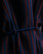 "Vintage striped waist belt design gown coat"