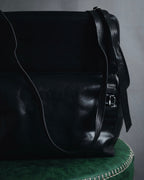 –SPECIAL– "ANN DEMEULEMEESTER" 2010-2013 Transformable roll-top vitello leather bag