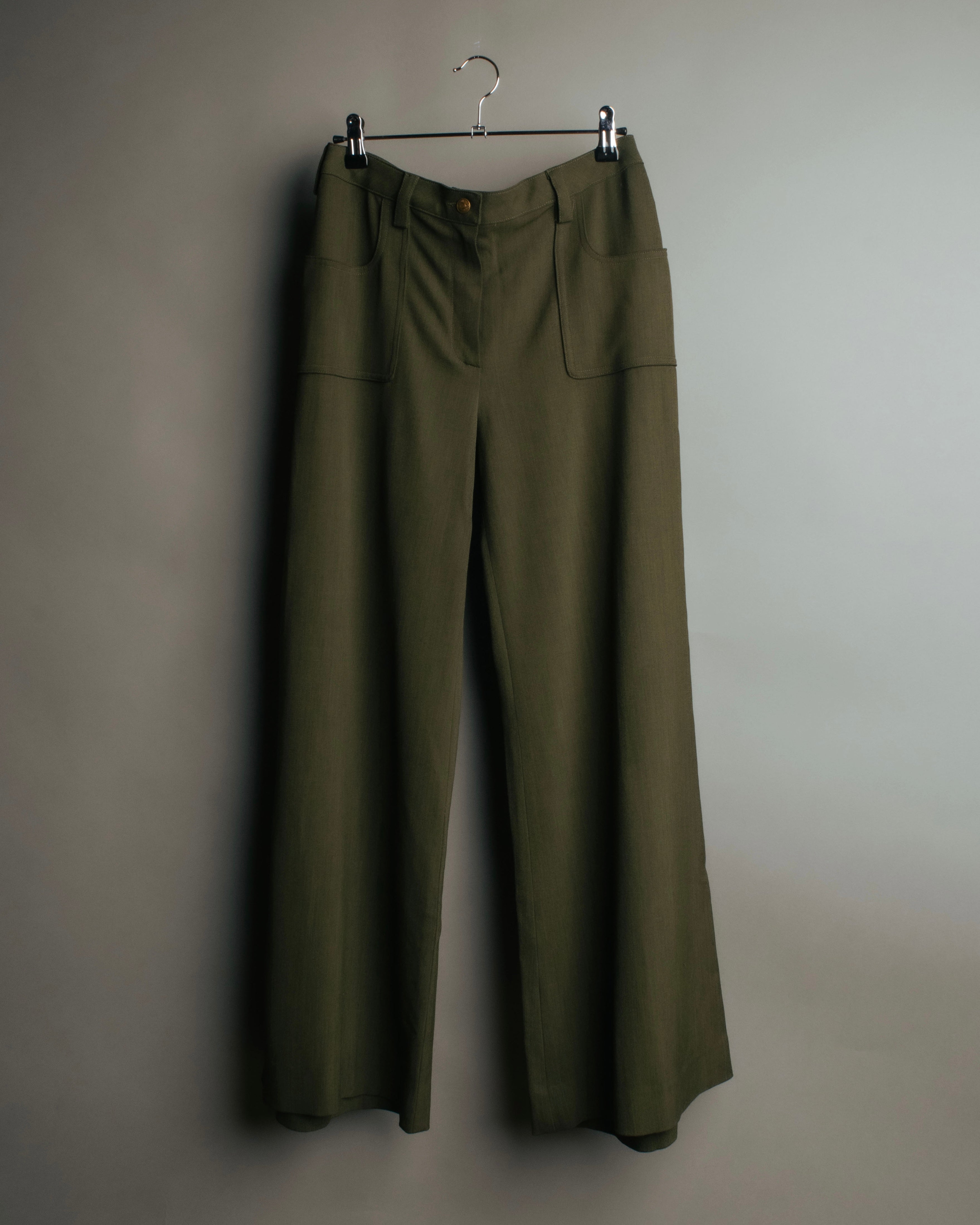 -SPECIAL- “Christian Dior” 2001 Galliano era olive wide safari trousers