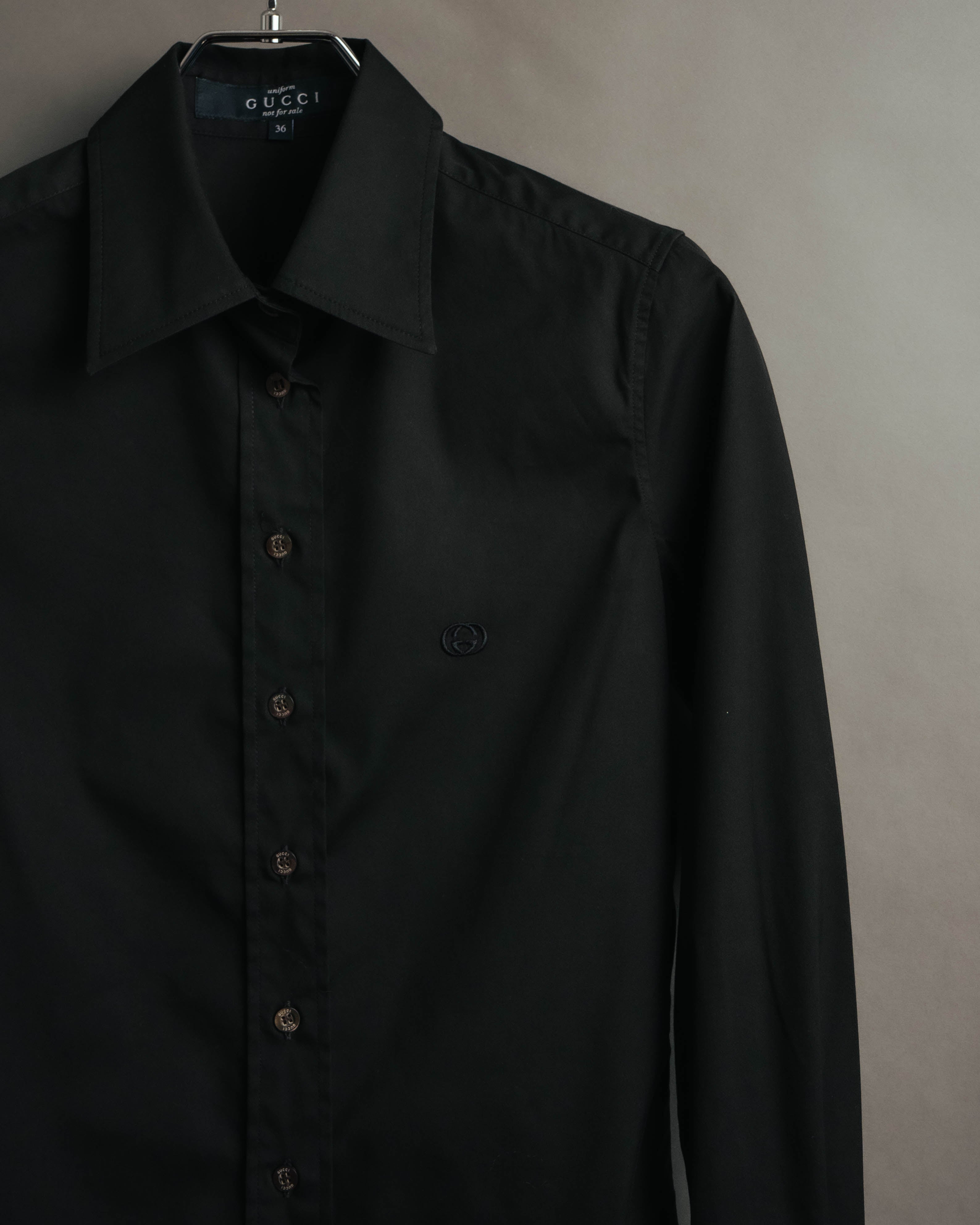 "GUCCI" 00's Black uniform long sleeve shirt