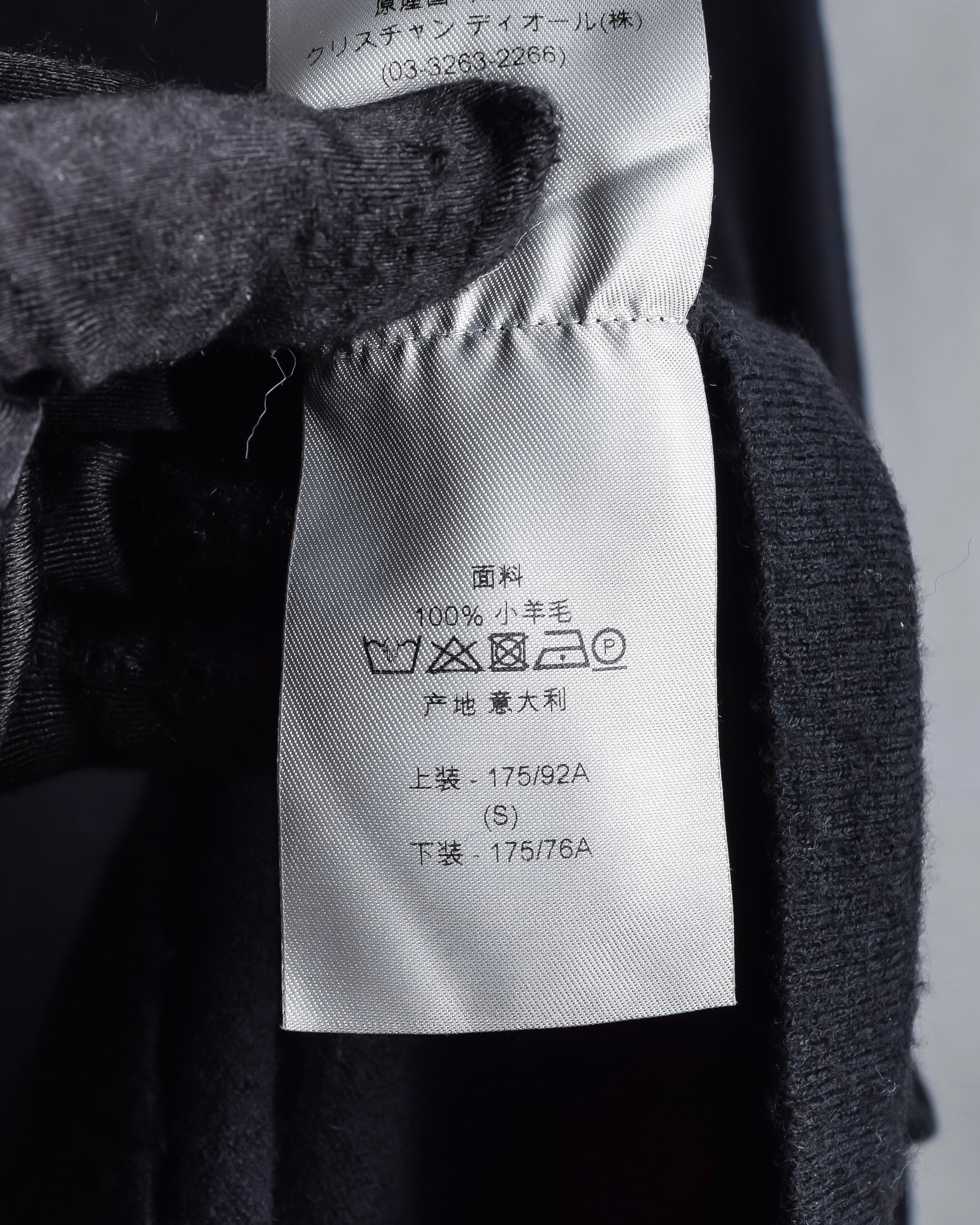 "DIOR" Edith Slimane period double high neck processing knit