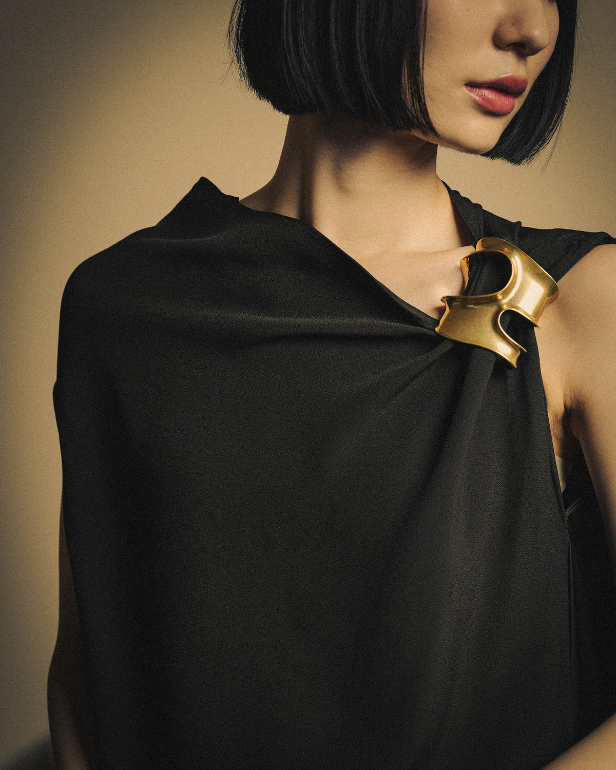 -SPECIAL- "FERRAGAMO" 2020's Sculpturally draped asymmetric maxi dress