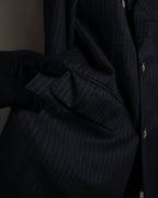-SPECIAL- “Hermès” 80’s-90’s Super 120’s wool pinstripe double breasted setup