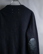 "MAISON MARGIELA" Leather elbow patch design wool knit