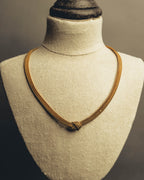 "Christian Dior" Gold tone braided knot costume jewelry necklace