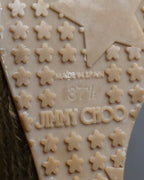 "Jimmy Choo" Leather combination wedge sole heel sandals