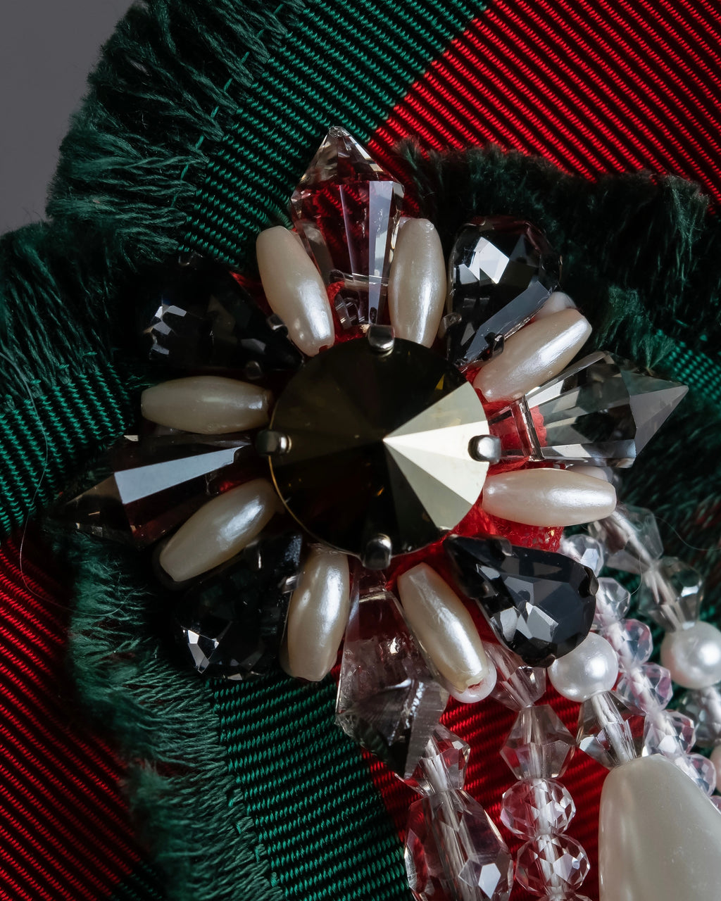 "GUCCI" Beaded design grosgrain ribbon