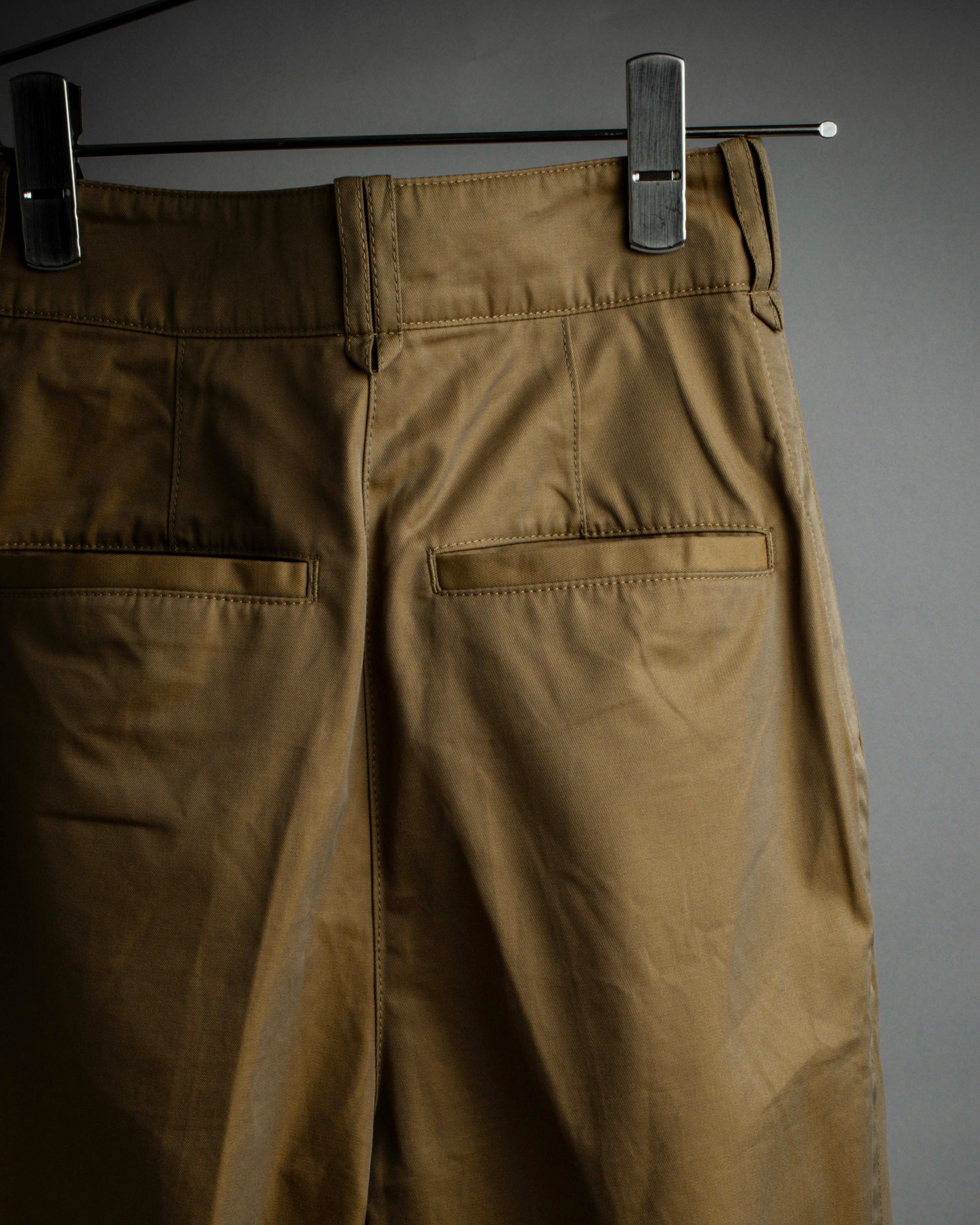 "Acne Studios" Belted design cotton twill high-waisted pants